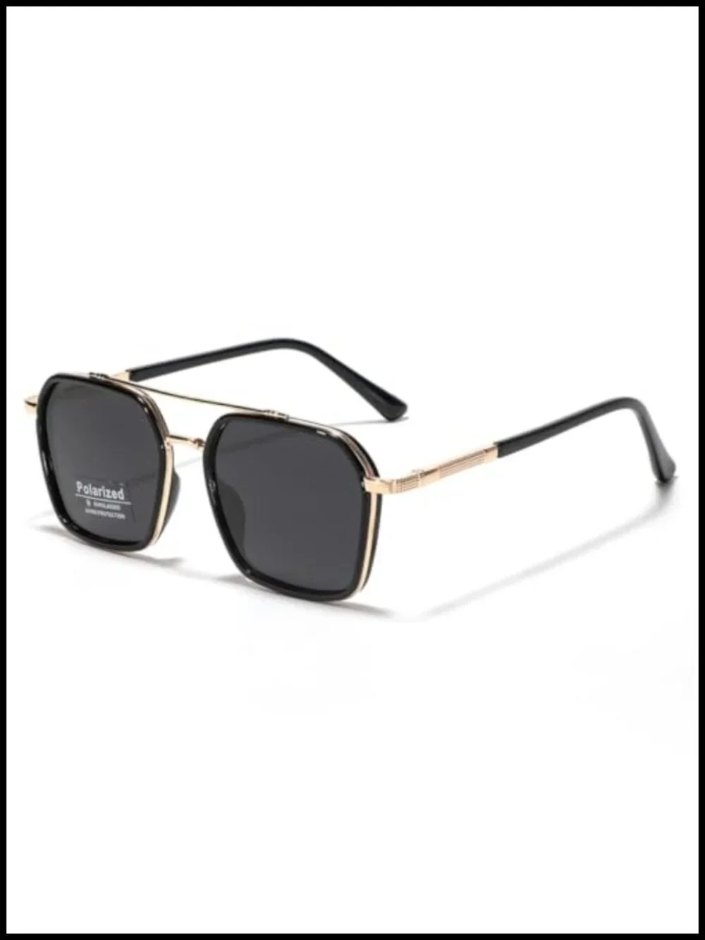 TR90 Square Double Bridge Polarized Sunglasses for Men Women
